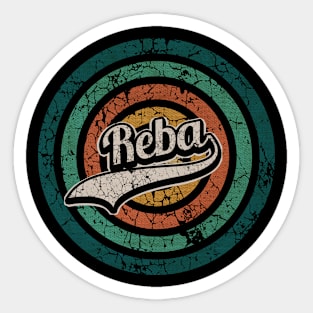 Reba // Retro Circle Crack Vintage Sticker